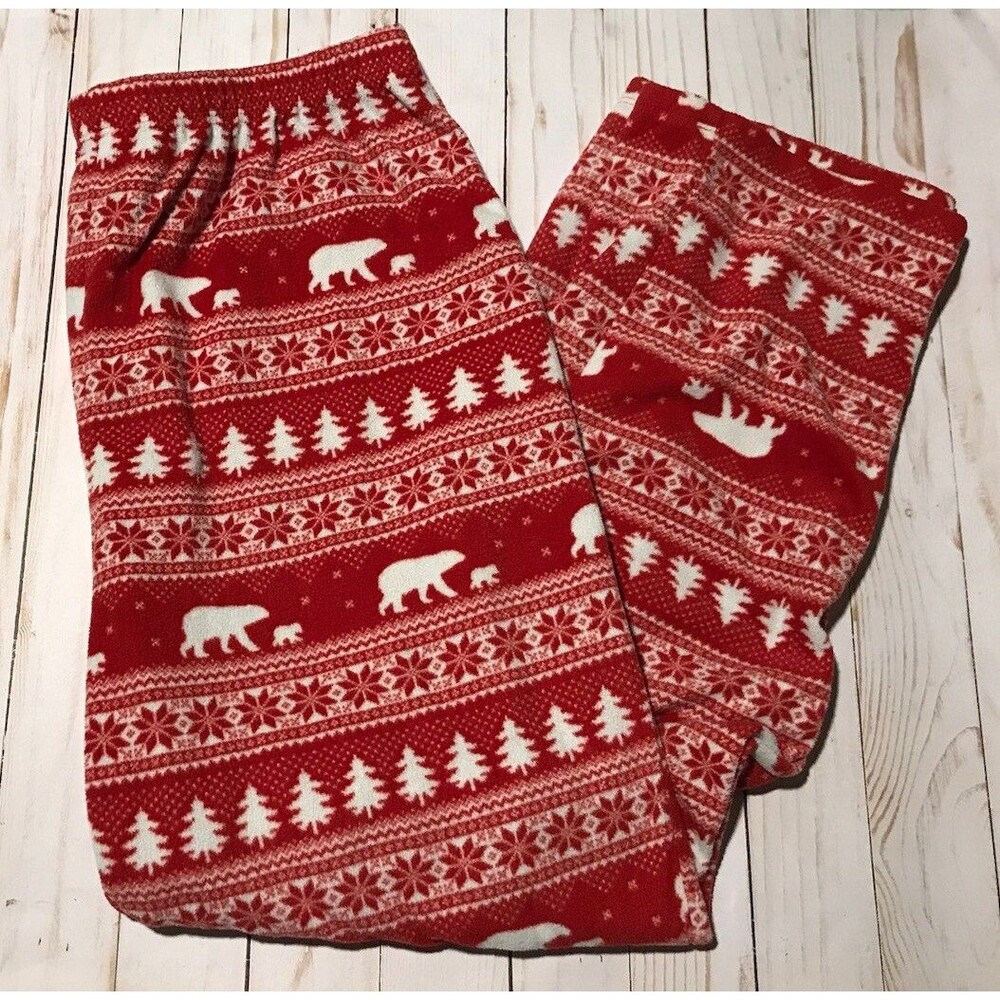 Wondershop Pajama PJ Pants Women’s L Large Red Winter Holiday Bears Trees Stars